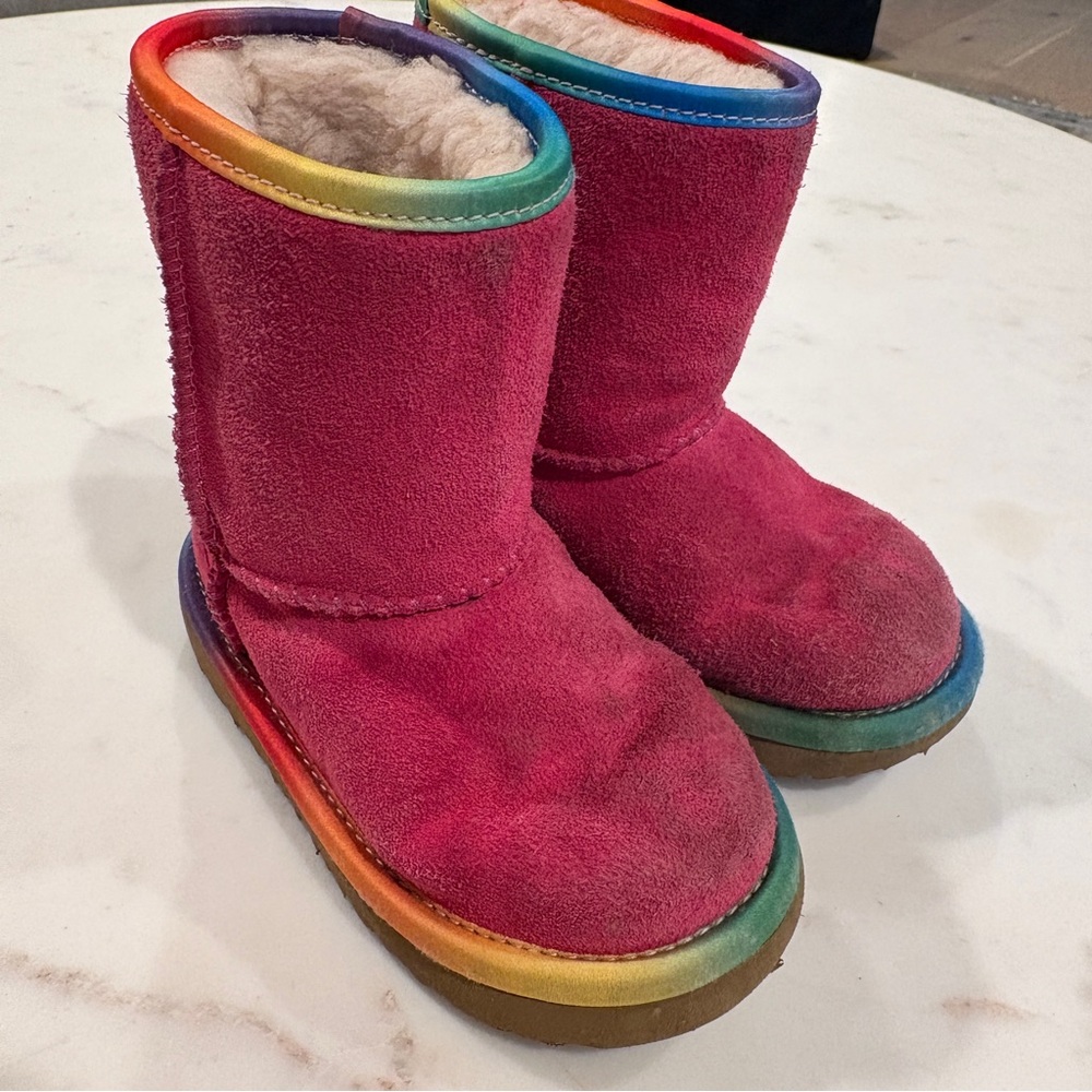 UGG boots pink rainbow size 8